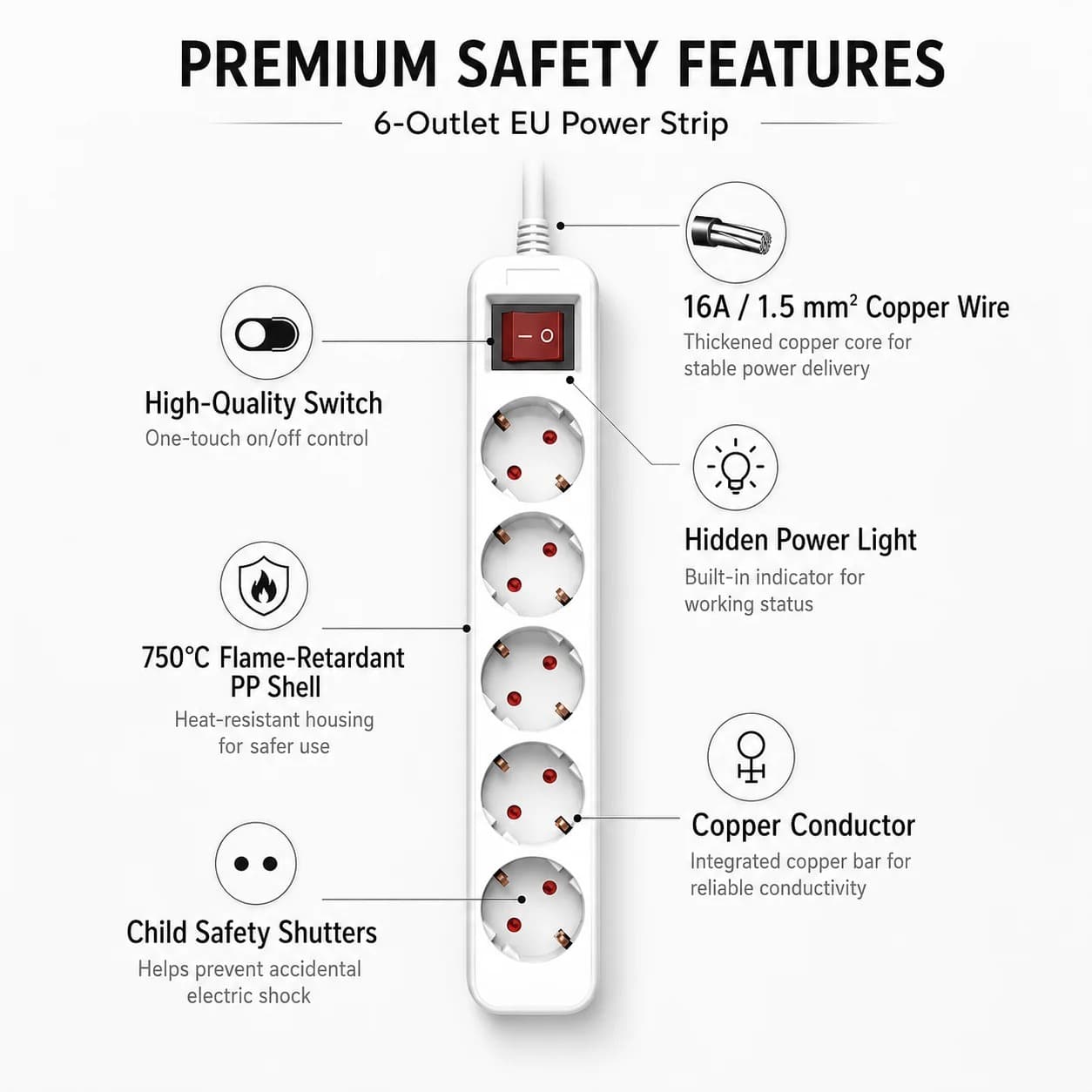 Extension Lead 6-Socket - view 3