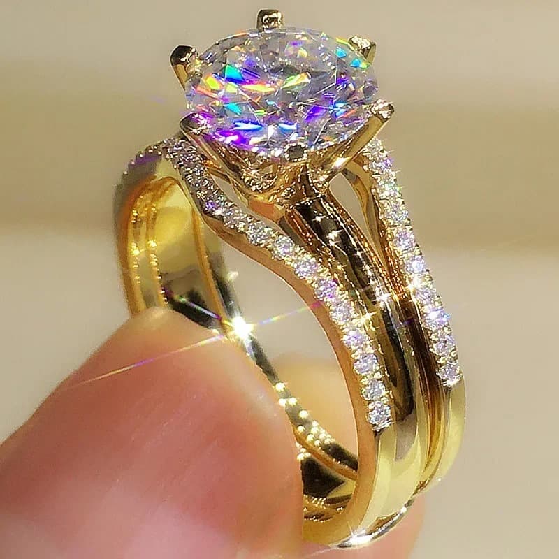 Rose Gold Cubic Zirconia Ring - view 2